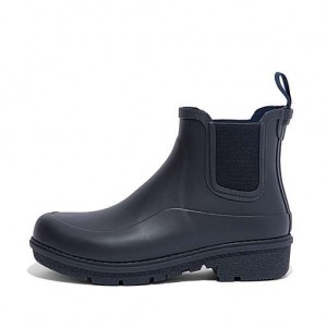 Black Women's FitFlop WONDERWELLY Chelsea Rain Boots | 2796-BSFAK