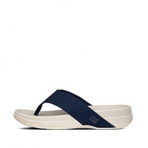 Metal / Stripes / Navy Men's FitFlop SURFER Toe-Post Sandals | 5290-TMYNU