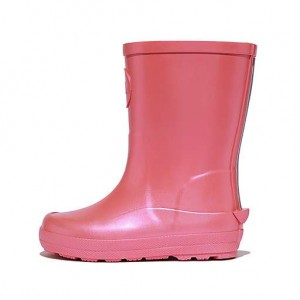 Pink / Black Kids' FitFlop WONDERWELLY Pearlized Ergonomic Waterproof Wellington Boots | 2748-UOIZB