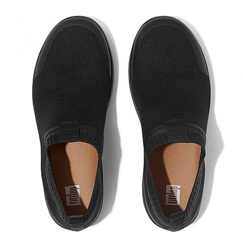 Black Women's FitFlop ÜBERKNIT Slip-On Sneakers | 6940-EFVOX