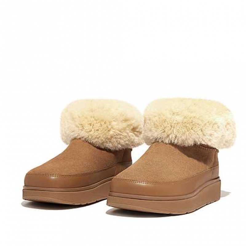 Black Women's FitFlop GEN-FF Mini Double-Faced Shearling Boots | 9827-LCXRT