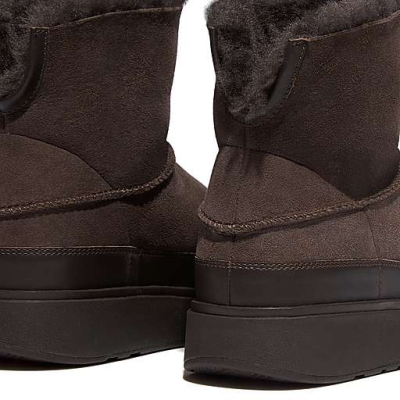 Black Women's FitFlop GEN-FF Mini Double-Faced Shearling Boots | 6835-TICJF