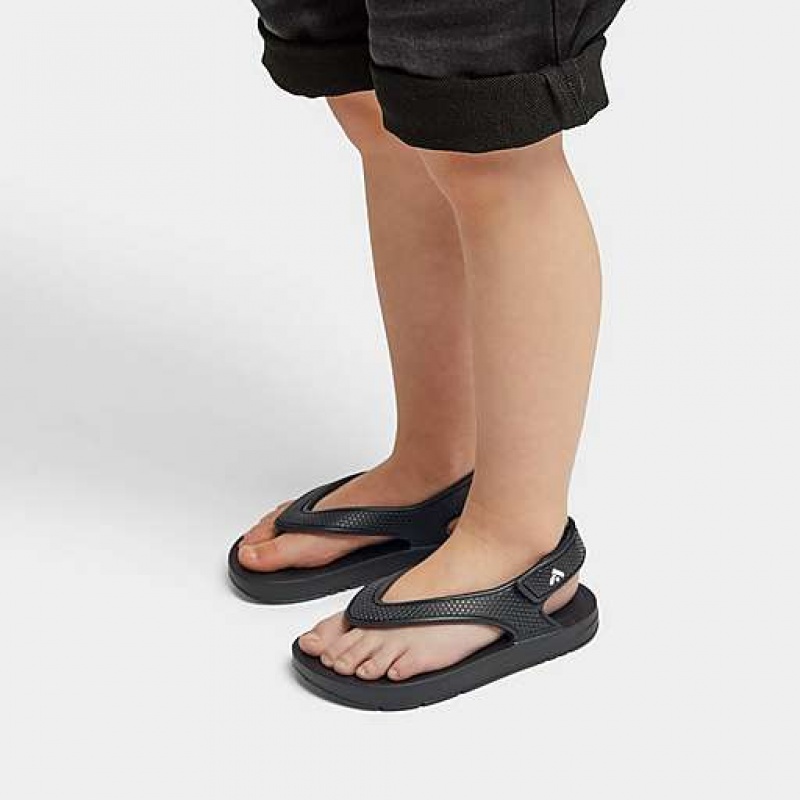 Chocolate Kids' FitFlop IQUSHION Ergonomic Back-Strap Flip Flops | 6728-NWHRK