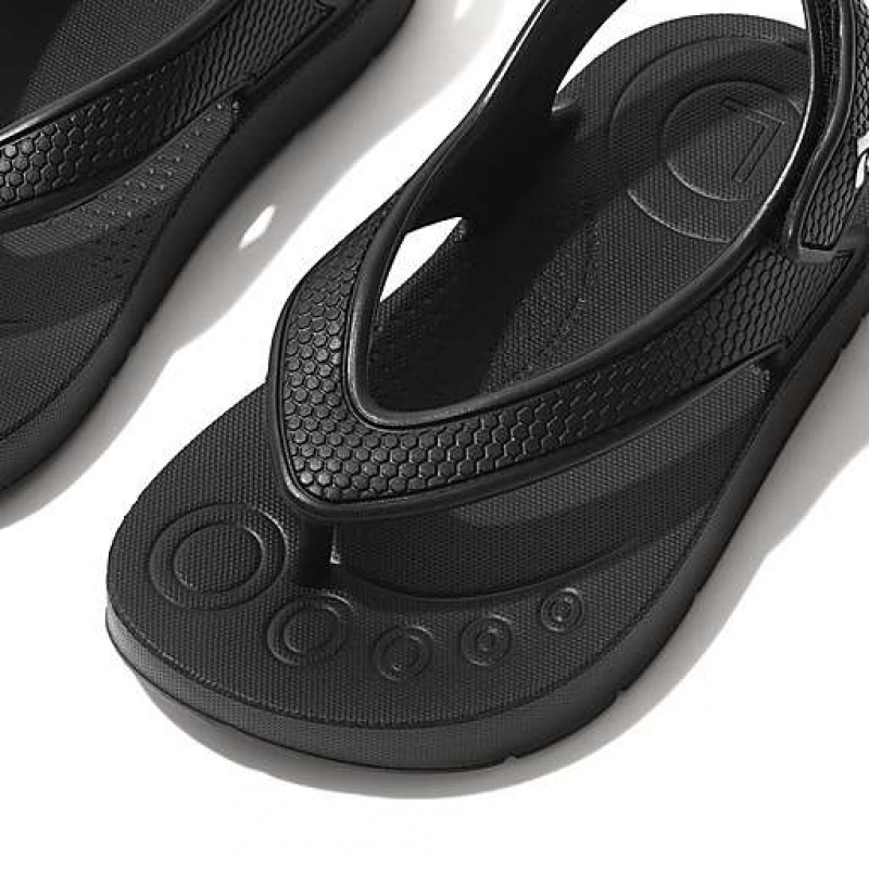 Chocolate Kids' FitFlop IQUSHION Ergonomic Back-Strap Flip Flops | 6728-NWHRK