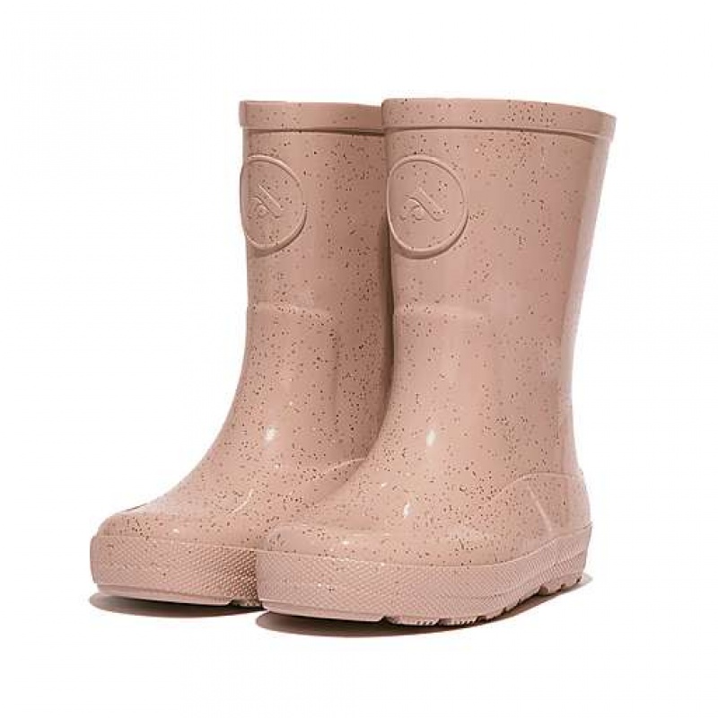 Chocolate Kids' FitFlop WONDERWELLY Glitter Ergonomic Rain Boots | 8437-YELZK