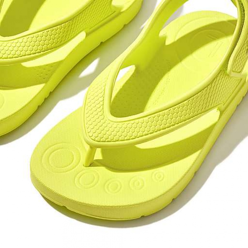 Green Kids' FitFlop IQUSHION Ergonomic Back-Strap Flip Flops | 3012-FPHXN