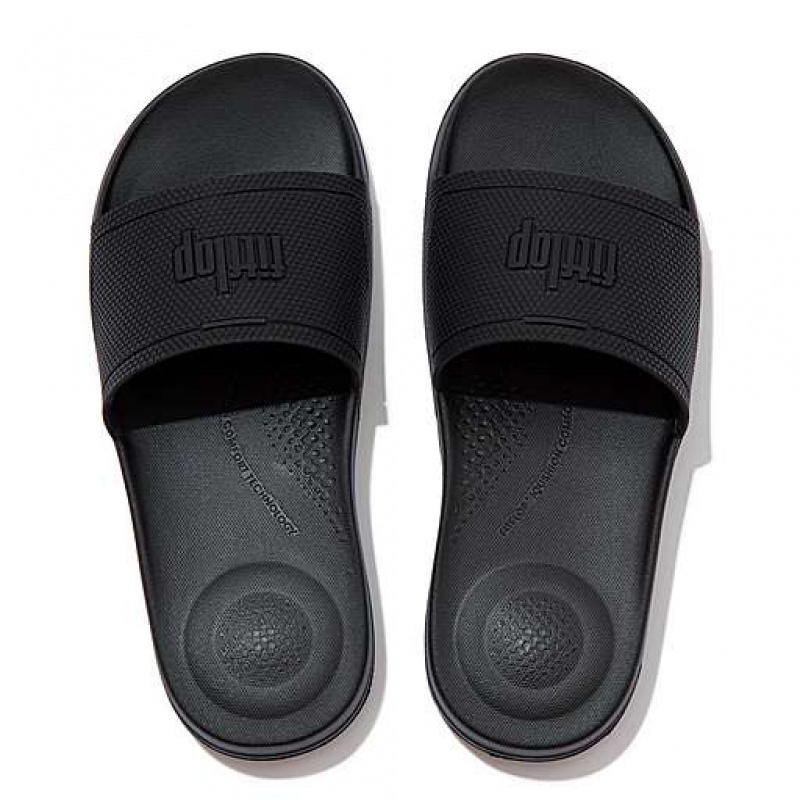 Green Women's FitFlop IQUSHION Pool Slides | 1735-HRCNJ