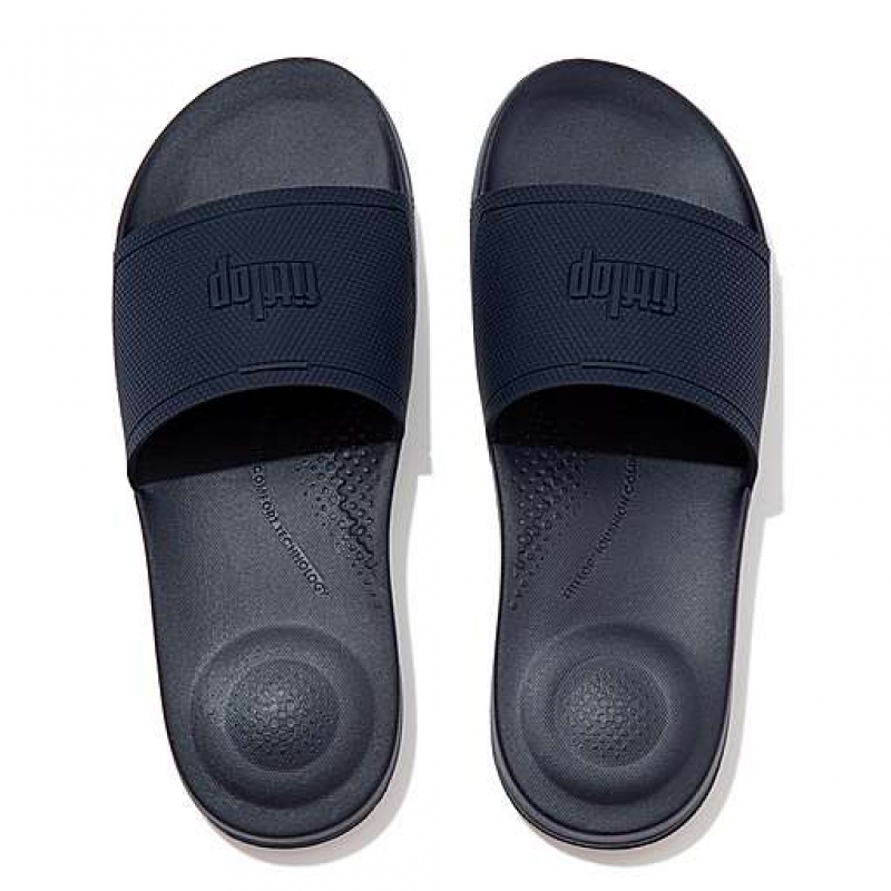 Grey Men's FitFlop IQUSHION Pool Slides | 1457-RXFOK