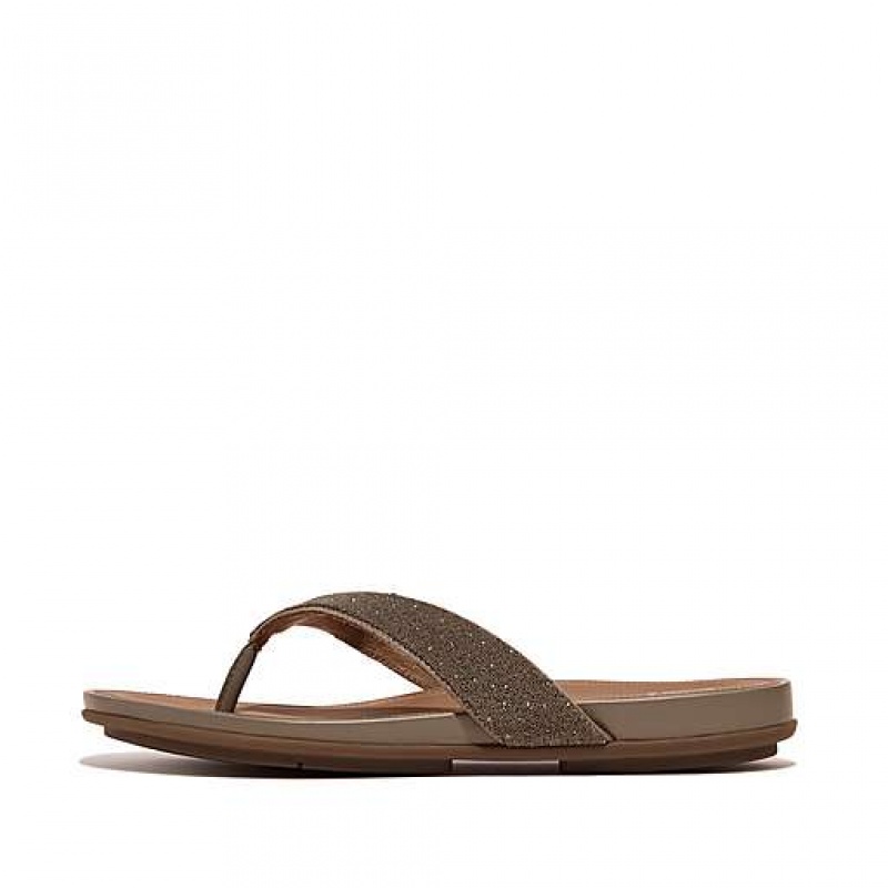 Grey Women\'s FitFlop GRACIE Opul Flip Flops | 9514-MEGTW