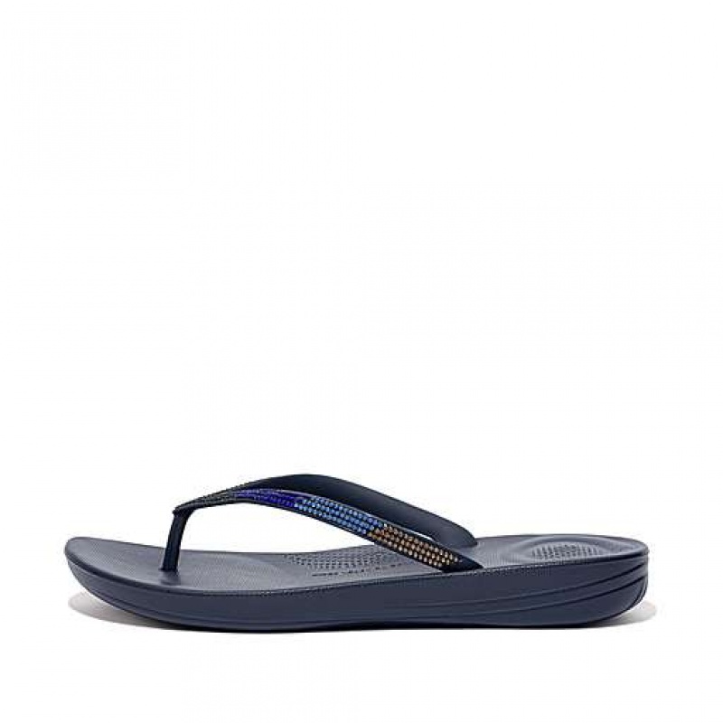 Grey Women\'s FitFlop IQUSHION Ombré Sparkle Flip Flops | 3140-OTBKV