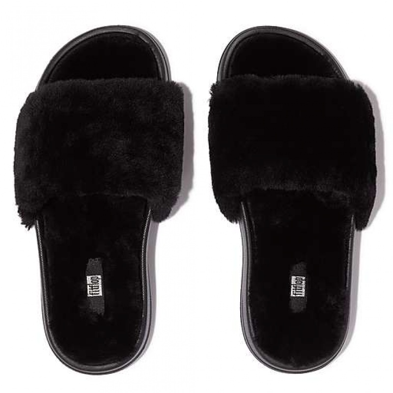 Lavender Women's FitFlop IQUSHION Shearling Slippers | 0954-WMQCO