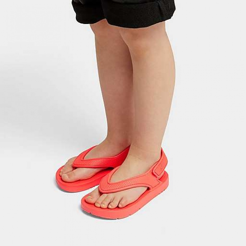 Navy Kids' FitFlop IQUSHION Ergonomic Back-Strap Flip Flops | 6583-JEFNI