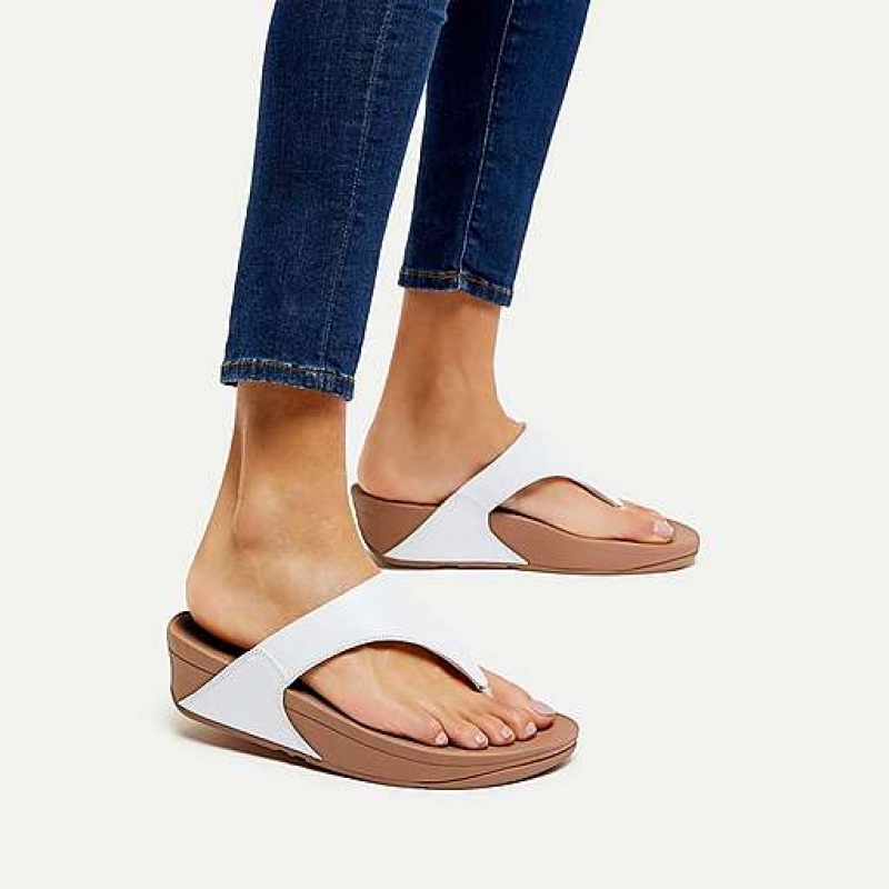 Pink Women's FitFlop LULU Leather Toe-Post Sandals | 1408-JNVOP