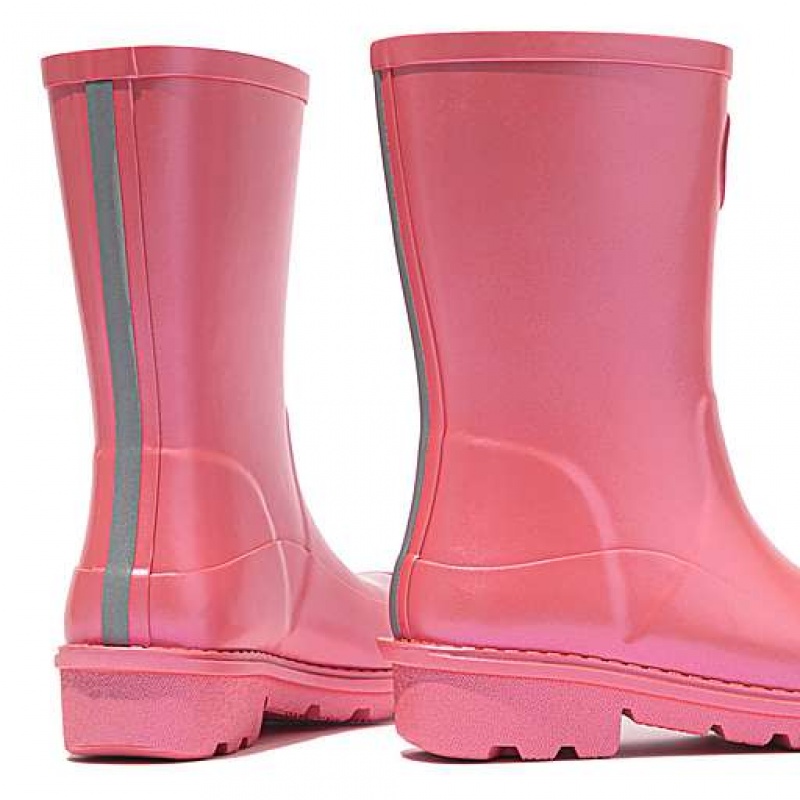 White Kids' FitFlop WONDERWELLY Pearlized Ergonomic Waterproof Wellington Boots | 0913-NYMFK