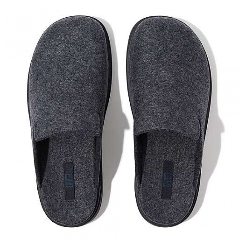 White Men's FitFlop GEN-FF e01 Felt Mules | 5827-KISUH